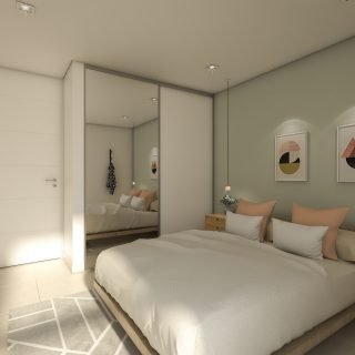 Render de dormitorio de una de las unidades