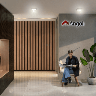 Render de vista interior hall de accesso